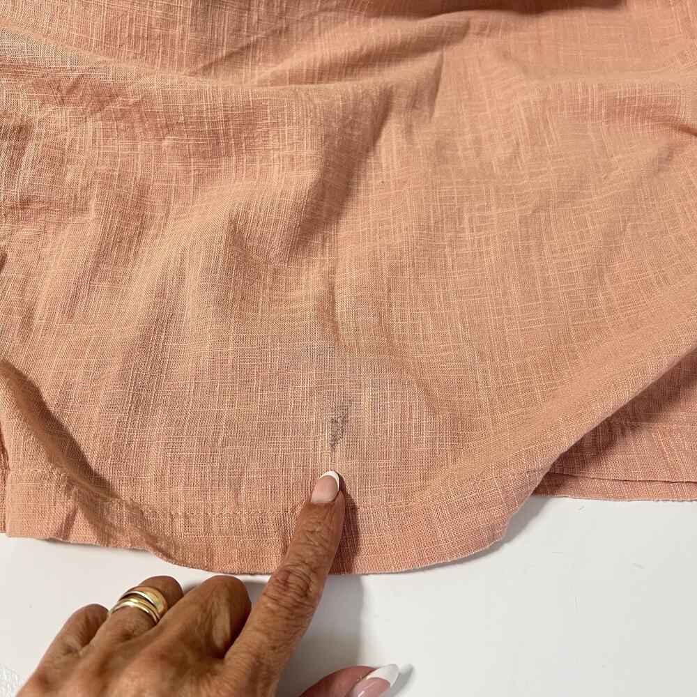 Old Navy Gauze Dress Peach Flutter Crochet Sleeves Women Large Pockets Cotton - Picture 9 of 13